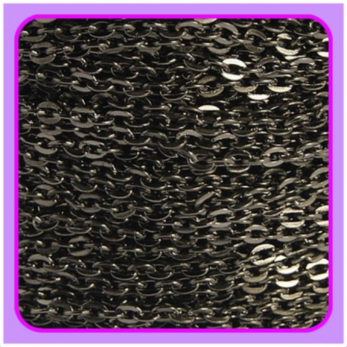 1m Chaine  Gunmétal noire , maillon 3x2mm 