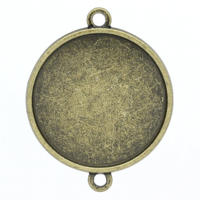 10 x Connecteur Bronze pour cabochon 25mm 