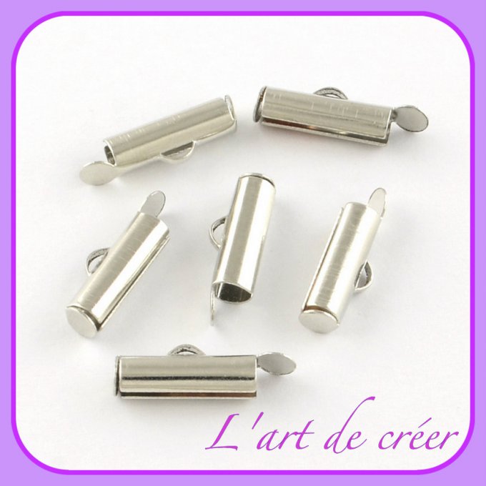 10 embouts pince tubes 16mm argent , Miyuki